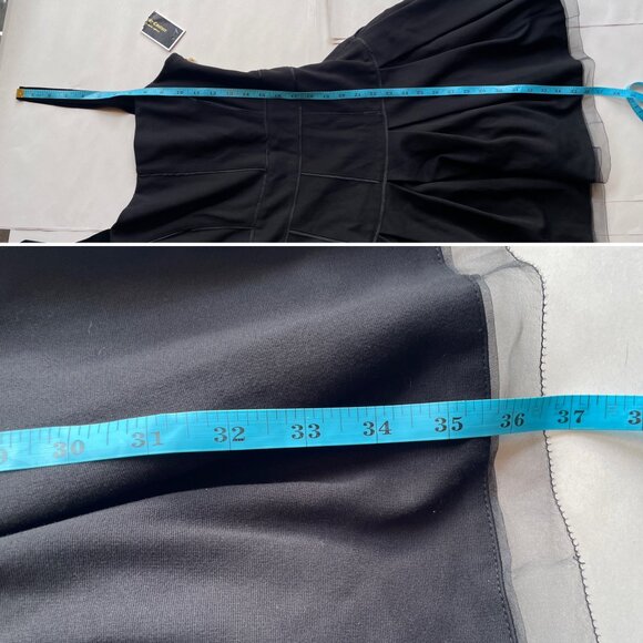 Juicy Couture Black Ponte Layered Hem Mini Dress Size 10 Runs Small - Picture 15 of 16